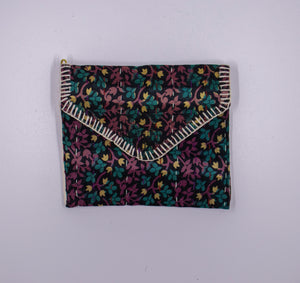 Kantha Oil Pouch - Black, Turquoise, Purple, Yellow