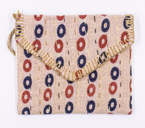 Kantha Oil Pouch - Beige, Yellow, Red, Black